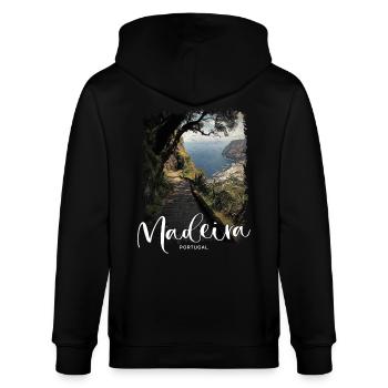 Île de Madère Portugal Vacances Visites Souvenirs - Veste à capuche bio CULTIVATOR Stanley/Stella Unisexe - noir - Dos - Anna (173cm)