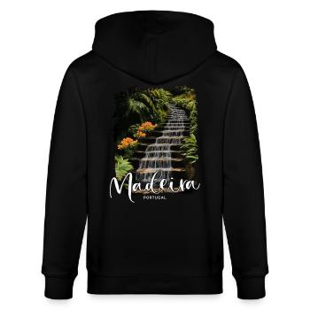 Île de Madère Portugal Vacances Visites Souvenirs - Veste à capuche bio CULTIVATOR Stanley/Stella Unisexe - noir - Dos - Anna (173cm)