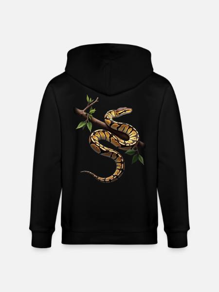 Königspython Schlangen Liebhaber Terrarium Python - Stanley/Stella Unisex Bio-Kapuzenjacke CULTIVATOR - Schwarz