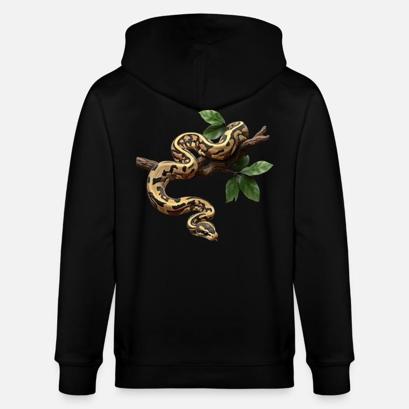 Königspython Schlangen Liebhaber Terrarium Python - Stanley/Stella Unisex Bio-Kapuzenjacke CULTIVATOR  - Schwarz