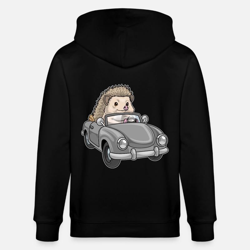 Voiture hérisson - Veste à capuche bio CULTIVATOR Stanley/Stella Unisexe - noir