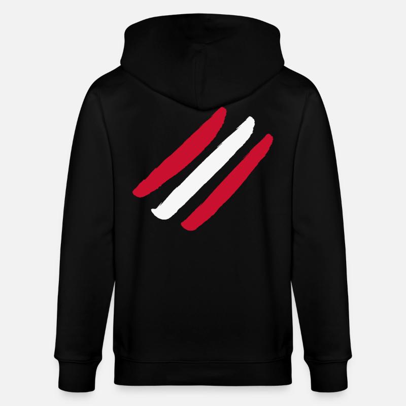 Drapeau de l’Autriche - Style Stripes - Veste à capuche bio CULTIVATOR Stanley/Stella Unisexe - noir