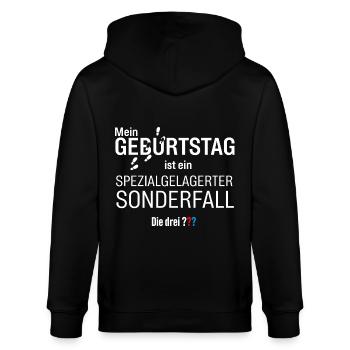 Die Drei ??? Geburtstags-Design - Stanley/Stella Unisex Bio-Kapuzenjacke CULTIVATOR  - Schwarz - Hinten - Anna (173cm)