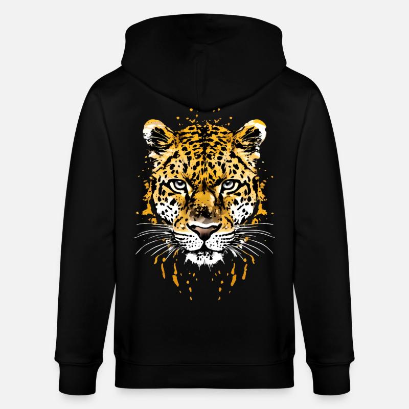 Gepard Kopf Afrika afrikanisch - Stanley/Stella Unisex Bio-Kapuzenjacke CULTIVATOR  - Schwarz