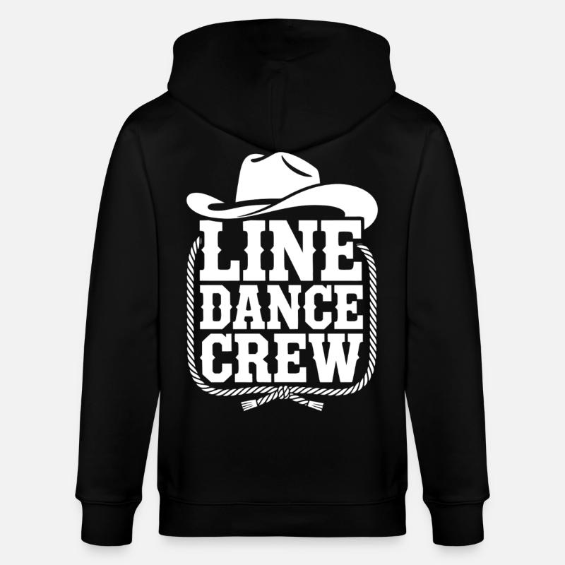 Line Dance Crew Western Logo - Stanley/Stella CULTIVATOR Unisex Organic Hooded Jacket - black