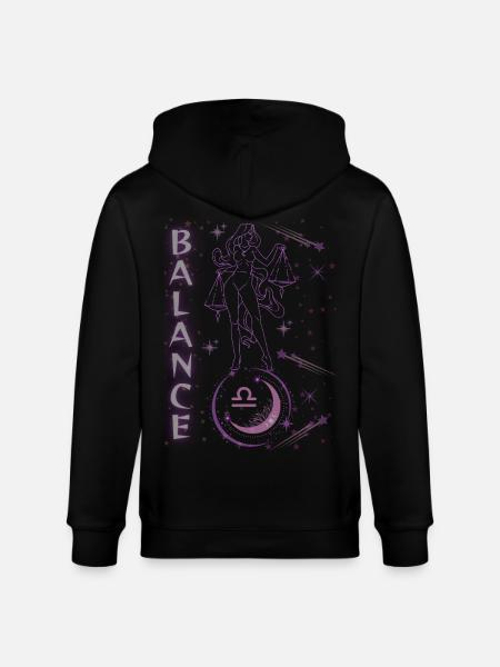 Libra Women – Astrology Gift - Stanley/Stella CULTIVATOR Unisex Organic Hooded Jacket - black