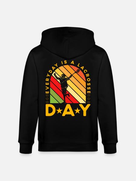 Everyday is a Lacrosse Day - Stanley/Stella CULTIVATOR Unisex Organic Hooded Jacket - black