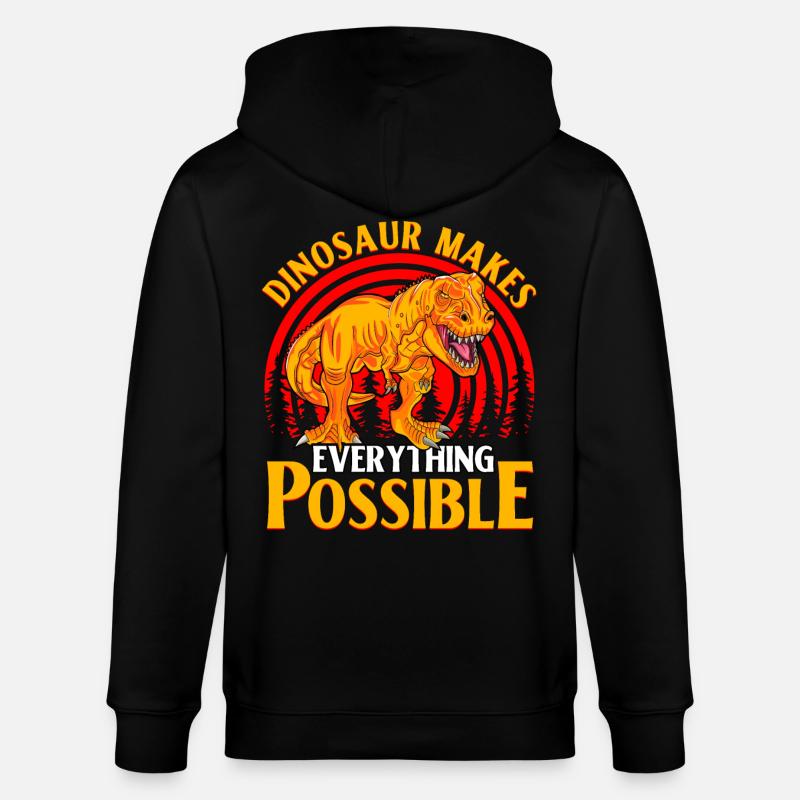 Dinosaur makes everything possible - Stanley/Stella Unisex Bio-Kapuzenjacke CULTIVATOR  - Schwarz