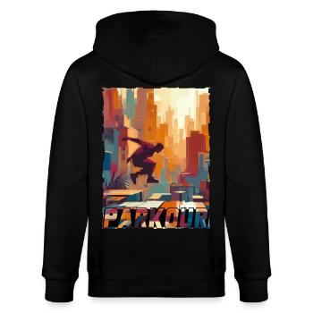 Parkour - Stanley/Stella CULTIVATOR  Unisex Organic Hooded Jacket - black - Back - Anna (173cm)