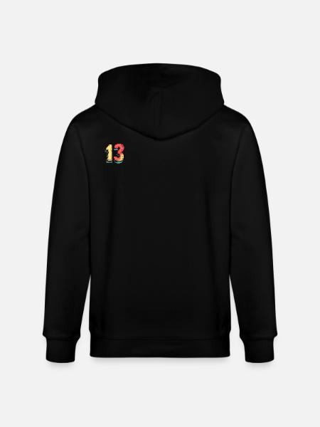 13 Zahl Comic - Stanley/Stella Unisex Bio-Kapuzenjacke CULTIVATOR - Schwarz
