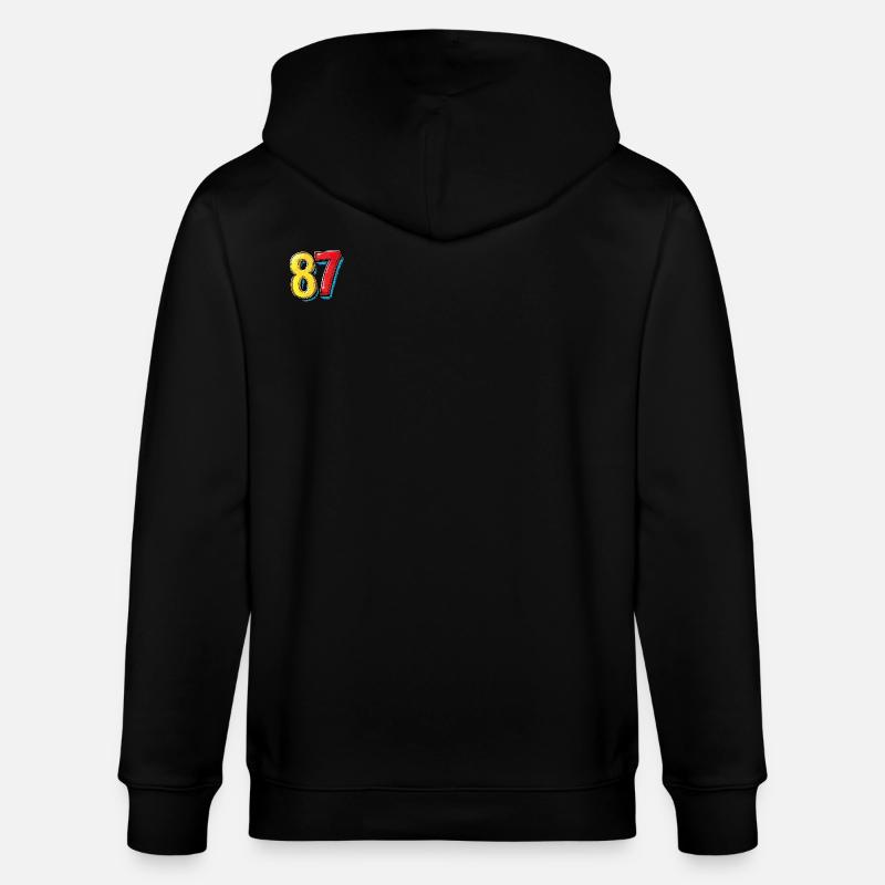 87 Zahl Comic - Stanley/Stella Unisex Bio-Kapuzenjacke CULTIVATOR  - Schwarz