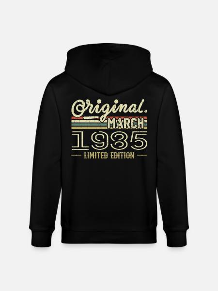 Born in March 1985 Birthday Gift March 1985 - Stanley/Stella CULTIVATOR  Unisex Organic Hooded Jacket - black
