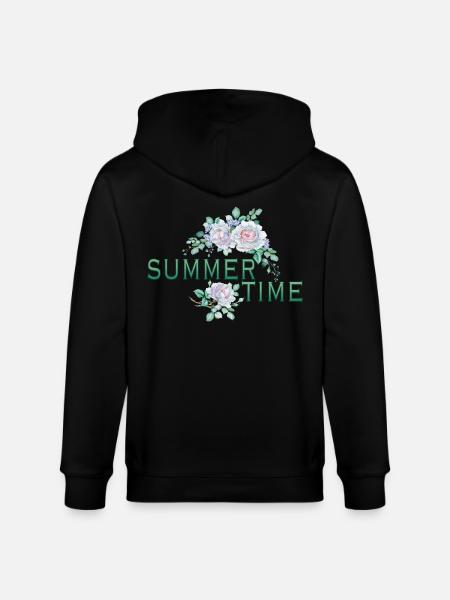 Roses - Stanley/Stella CULTIVATOR  Unisex Organic Hooded Jacket - black