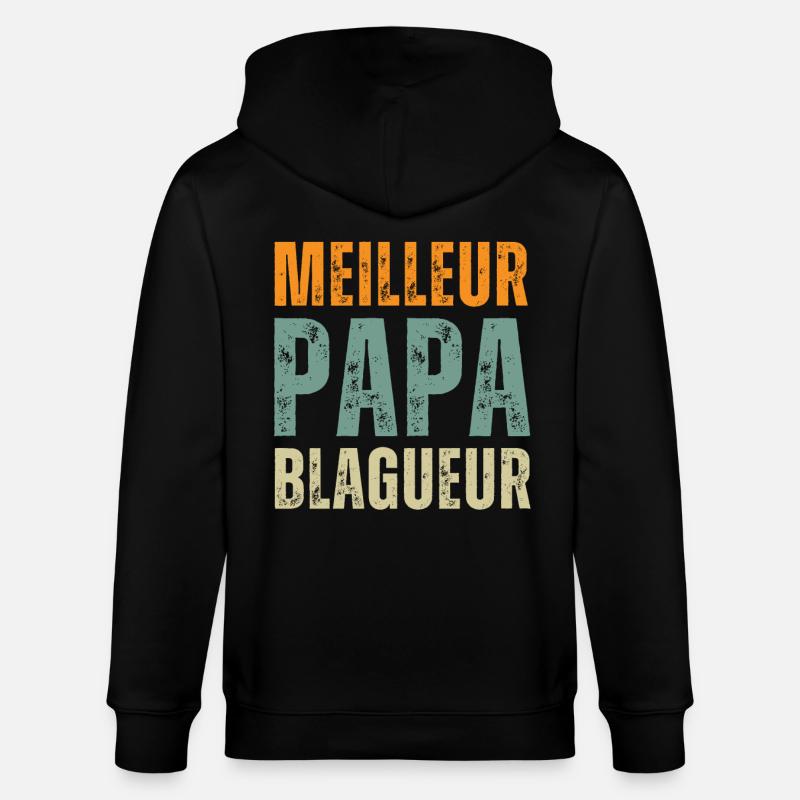Meilleur papa blagueur - Veste à capuche bio CULTIVATOR Stanley/Stella Unisexe - noir