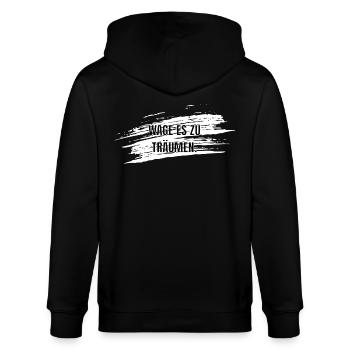 Wage es zu Träumen - Stanley/Stella Unisex Bio-Kapuzenjacke CULTIVATOR  - Schwarz - Hinten - Anna (173cm)