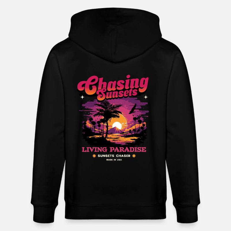 Sunset Paradise Déclaration Rétro - Veste à capuche bio CULTIVATOR Stanley/Stella Unisexe - noir