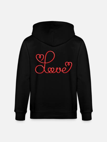 Love with Heart - Stanley/Stella Unisex Bio-Kapuzenjacke CULTIVATOR - Schwarz