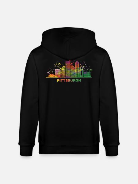 Pittsburgher Skyline Pittsburgh - Stanley/Stella CULTIVATOR  Unisex Organic Hooded Jacket - black