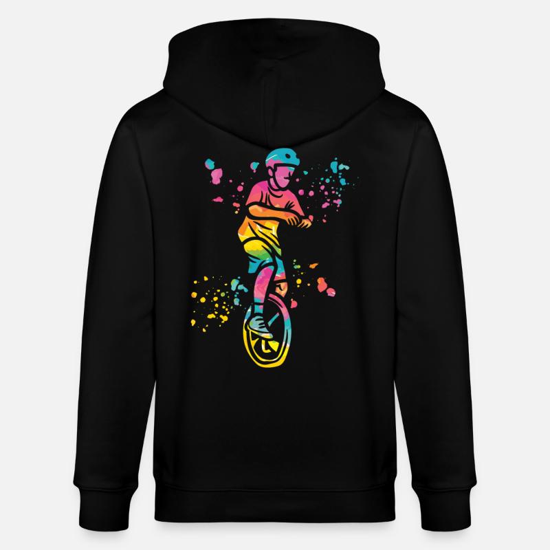 Einradfahrer Einradfahren Einrad - Stanley/Stella Unisex Bio-Kapuzenjacke CULTIVATOR  - Schwarz