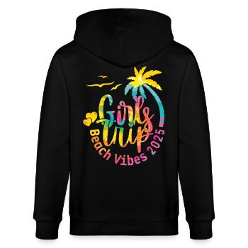 Weekend Girls Trip Beach Vibes 2025 - Stanley/Stella Unisex Bio-Kapuzenjacke CULTIVATOR  - Schwarz - Hinten - Anna (173cm)