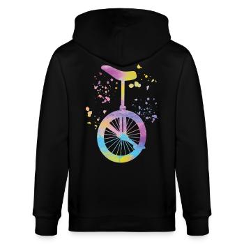 Einradfahrer Einradfahren Einrad - Stanley/Stella Unisex Bio-Kapuzenjacke CULTIVATOR  - Schwarz - Hinten - Anna (173cm)