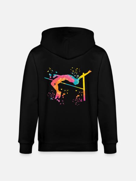 Hochspringer Wasserfarben Hochsprung - Stanley/Stella Unisex Bio-Kapuzenjacke CULTIVATOR  - Schwarz