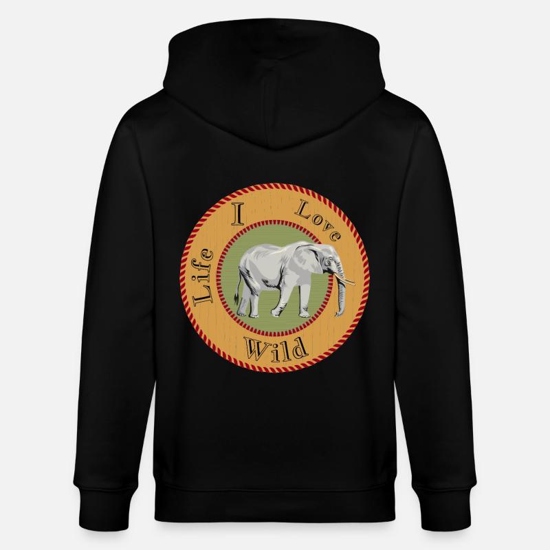 J’aime la vie sauvage - Veste à capuche bio CULTIVATOR Stanley/Stella Unisexe - noir