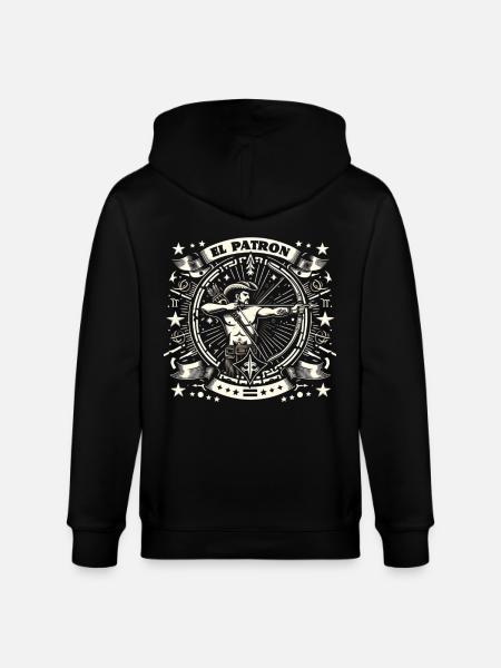 El Patron Western Silhouette - Stanley/Stella CULTIVATOR  Unisex Organic Hooded Jacket - black