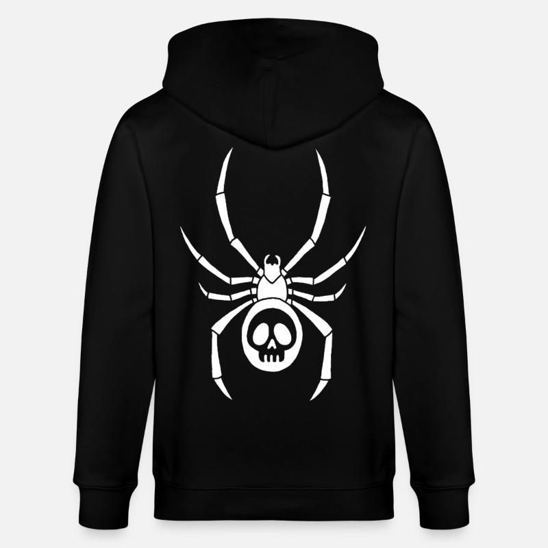 Araignée blanche et crâne - Veste à capuche bio CULTIVATOR Stanley/Stella Unisexe - noir