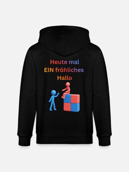 Heute mal Ein Fröhliches Hallo - Stanley/Stella Unisex Bio-Kapuzenjacke CULTIVATOR - Schwarz