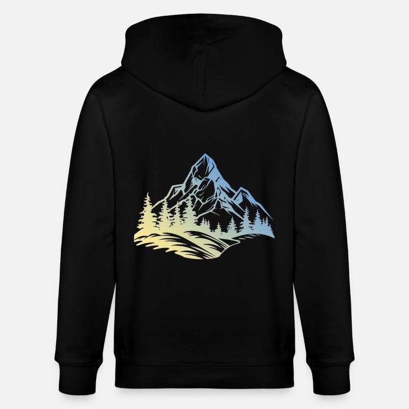 Mountains Nature - Stanley/Stella CULTIVATOR  Unisex Organic Hooded Jacket - black