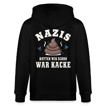 Gegen Nazis Antifaschistisches Statement Design - Stanley/Stella Unisex Bio-Kapuzenjacke CULTIVATOR  - Schwarz - Hinten - Anna (173cm)