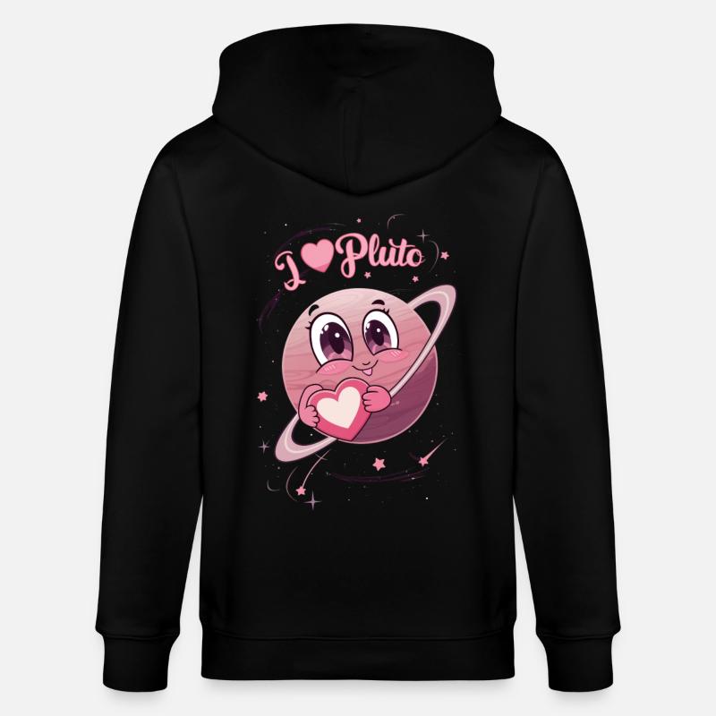 Ich Liebe Den Zwergplaneten Pluto - Stanley/Stella Unisex Bio-Kapuzenjacke CULTIVATOR  - Schwarz