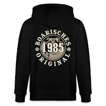40. Geburtstag 2025 Boarisches Original Geschenk - Stanley/Stella Unisex Bio-Kapuzenjacke CULTIVATOR  - Schwarz - Hinten - Anna (173cm)