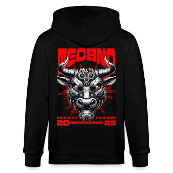 Techno UnderGround Stier - Stanley/Stella Unisex Bio-Kapuzenjacke CULTIVATOR  - Schwarz - Hinten - Anna (173cm)