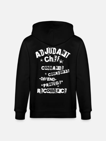 Adjudant Chef : Leader Inébranlable ! - Veste à capuche bio CULTIVATOR Stanley/Stella Unisexe - noir