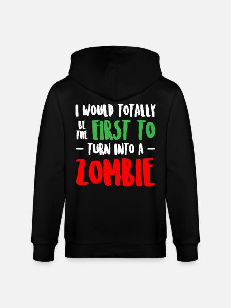 Funny Zombie - Stanley/Stella CULTIVATOR  Unisex Organic Hooded Jacket - black