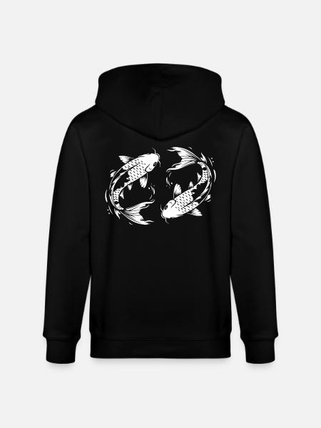 Koi Fish Carp - Stanley/Stella CULTIVATOR Unisex Organic Hooded Jacket - black