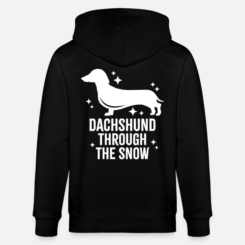 Dackel durch den Schnee - Stanley/Stella Unisex Bio-Kapuzenjacke CULTIVATOR  - Schwarz