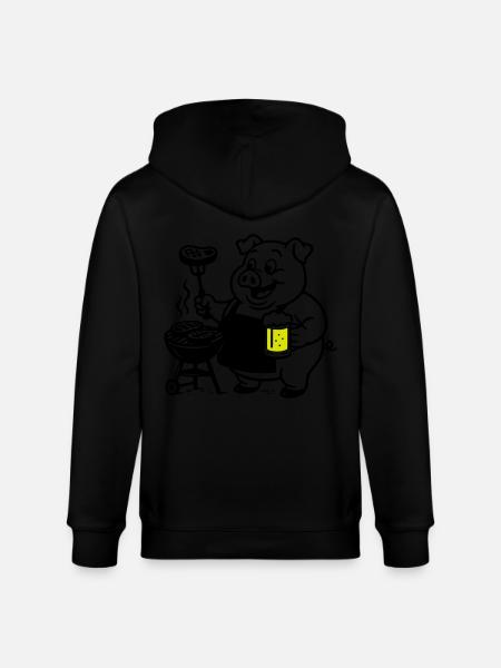 Pork Grilling Beer - Stanley/Stella CULTIVATOR Unisex Organic Hooded Jacket - black