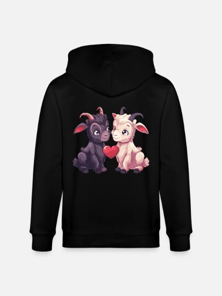 Coeur de Chèvre Saint-Valentin - Veste à capuche bio CULTIVATOR Stanley/Stella Unisexe - noir