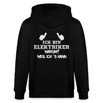 Elektriker Shirt Männer Meisterprüfung BESTANDEN - Stanley/Stella Unisex Bio-Kapuzenjacke CULTIVATOR  - Schwarz - Hinten - Anna (173cm)