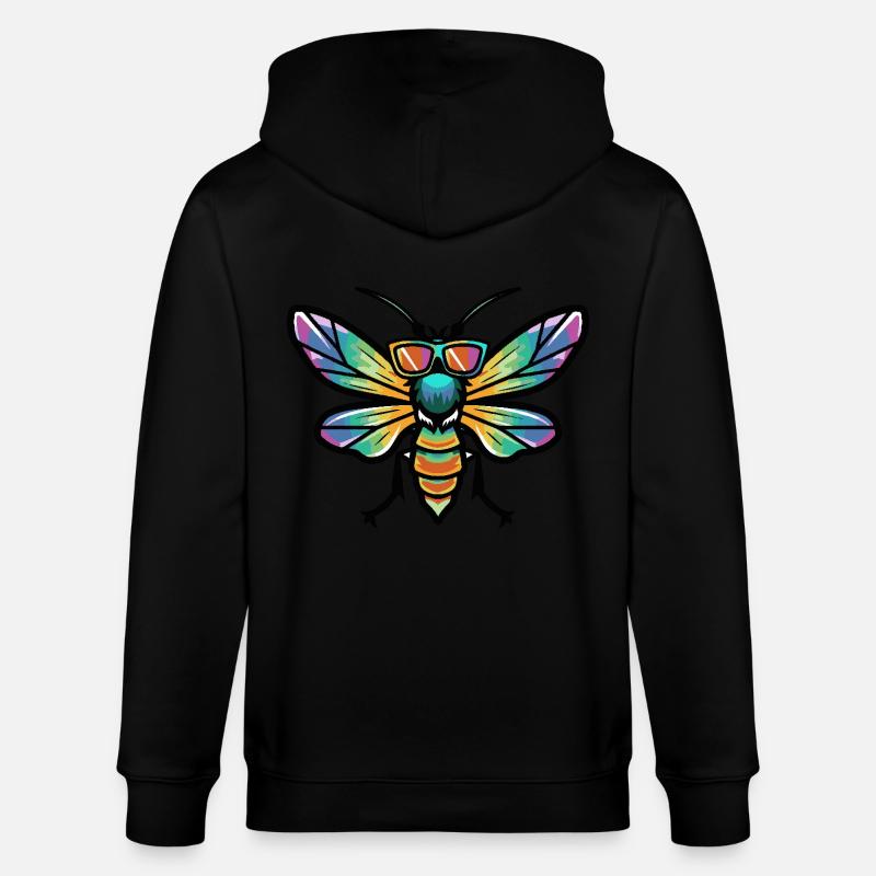 Libelle Cool Comic - Stanley/Stella Unisex Bio-Kapuzenjacke CULTIVATOR  - Schwarz