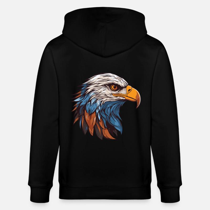 Portrait d’aigle - Veste à capuche bio CULTIVATOR Stanley/Stella Unisexe - noir
