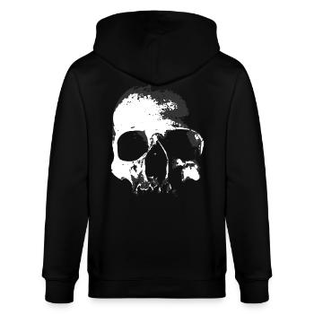Düsterer Totenkopf - Stanley/Stella Unisex Bio-Kapuzenjacke CULTIVATOR  - Schwarz - Hinten - Anna (173cm)