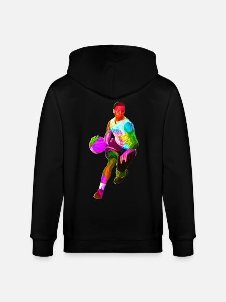 Bunter Basketballer - Stanley/Stella Unisex Bio-Kapuzenjacke CULTIVATOR  - Schwarz