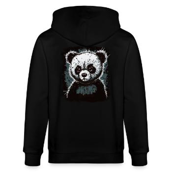 Trauriger Panda - Stanley/Stella Unisex Bio-Kapuzenjacke CULTIVATOR  - Schwarz - Hinten - Anna (173cm)