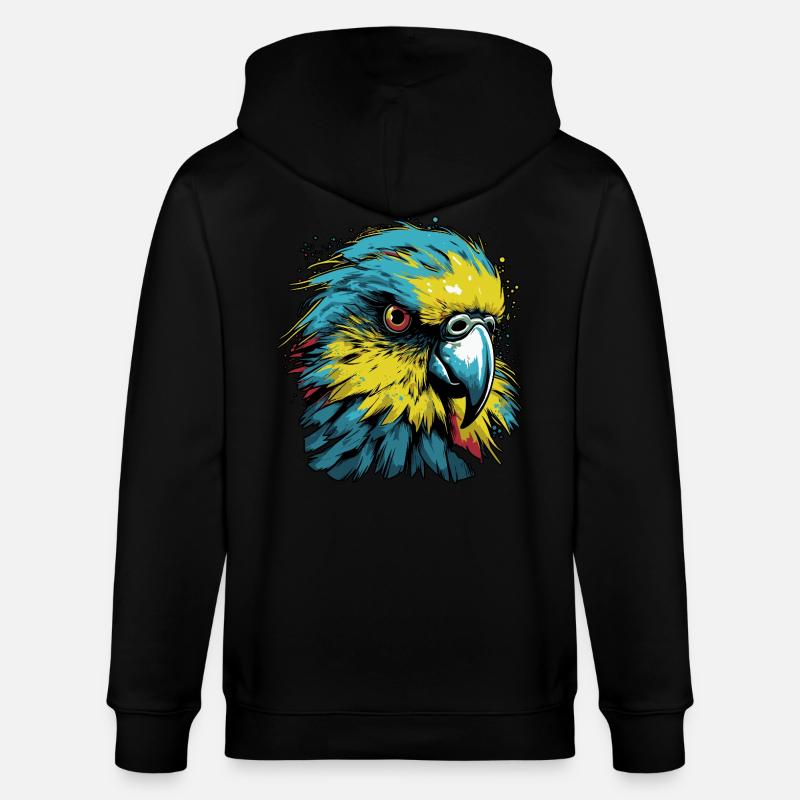 Perruche ondulée - Veste à capuche bio CULTIVATOR Stanley/Stella Unisexe - noir