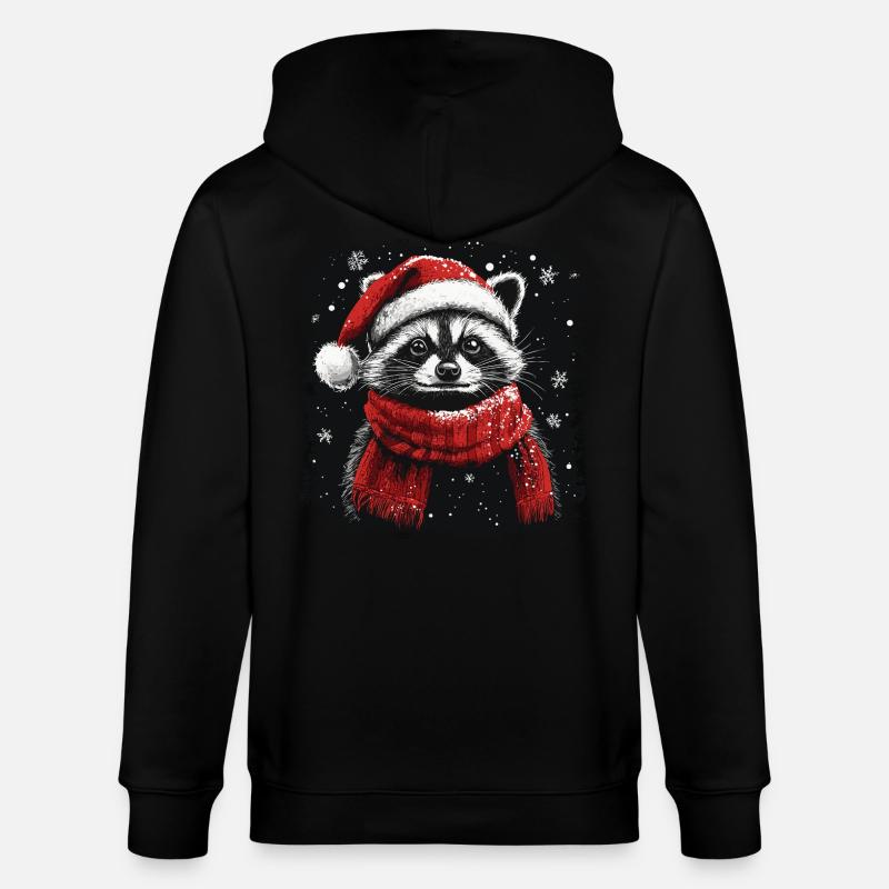 raton laveur de Noël - Veste à capuche bio CULTIVATOR Stanley/Stella Unisexe - noir