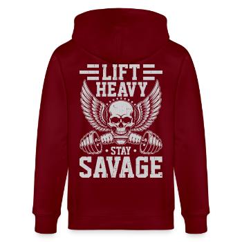 Body building - Stanley/Stella CULTIVATOR  Unisex Organic Hooded Jacket - burgundy - Back - Anna (173cm)